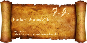 Fodor Jermák névjegykártya